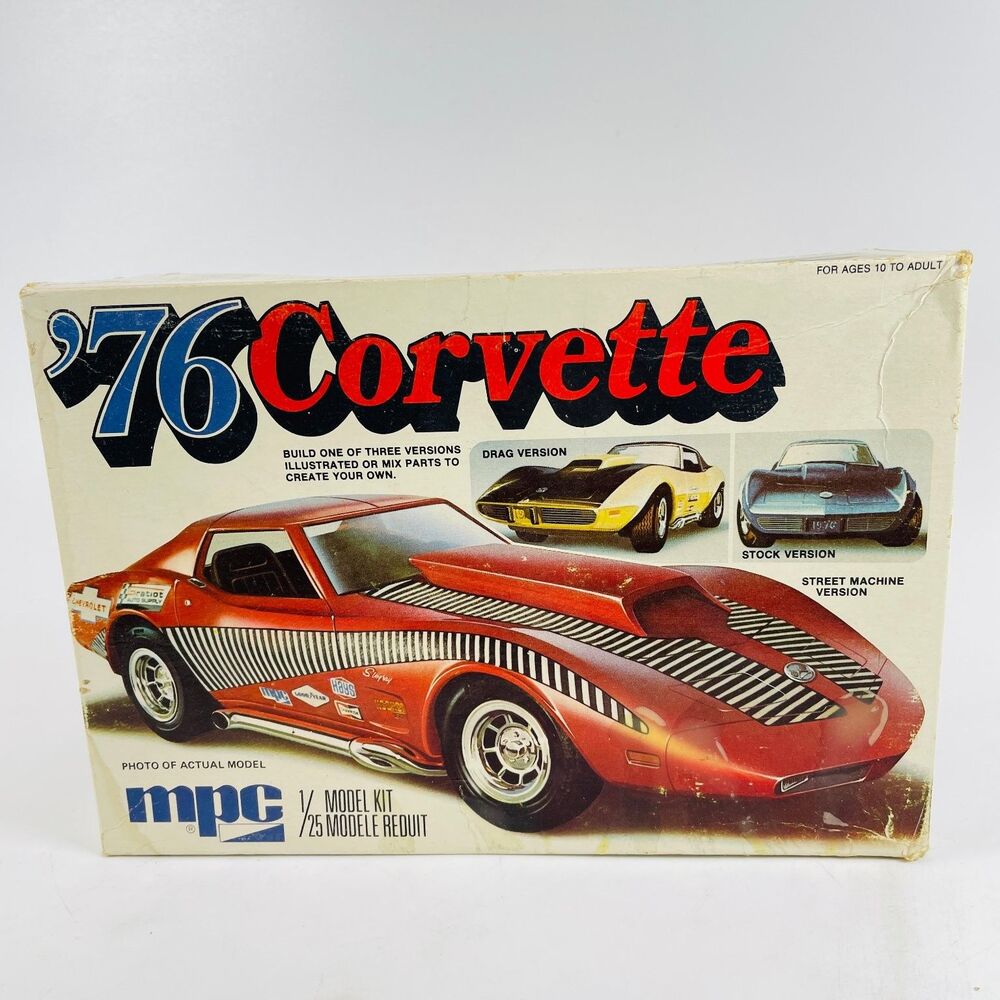 MPC '76 Corvette 1/25 Scale Model Kit 1-7605 Drag Stock Street Machine